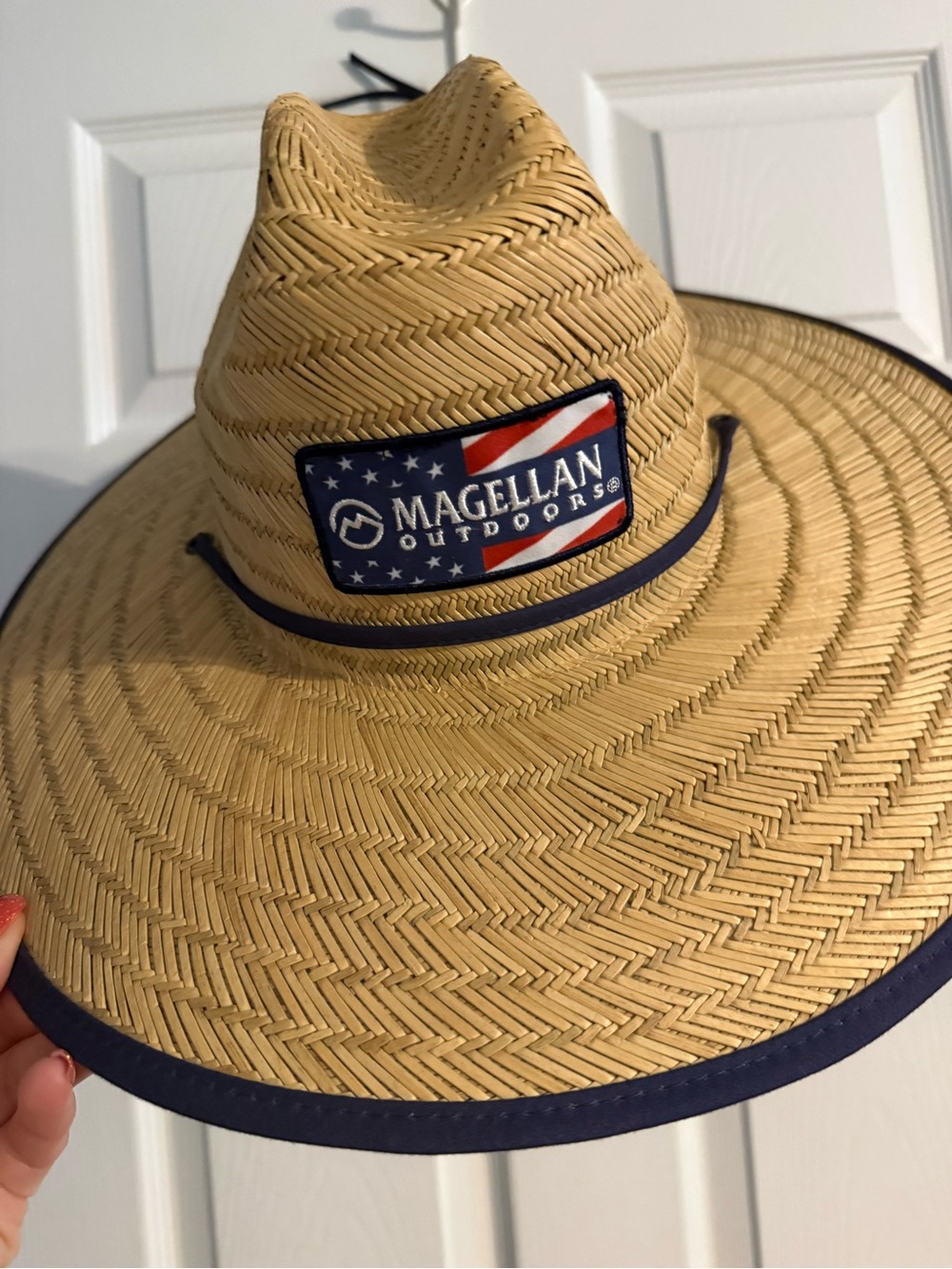 Magellan Outdoors American Flag Straw Sun Hat Wide Brim Patriotic
